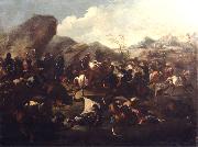 Francesco Maria Raineri Battle among Christians and Turks oil painting on canvas